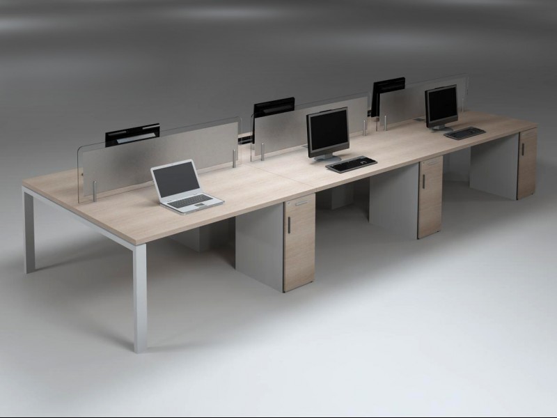 Desks with glass screens
